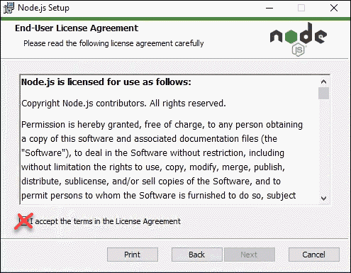 Лицензионное соглашение Node.js
